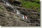 Yes, the kids did climb up the waterfall. No, Liz and Grandma did not like it.