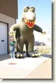 Leslie outside the Malta Dinosaur Field Station.